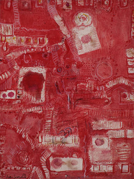 猪熊弦一郎 作品 抽象画 真作 1967年制作 現代アート｜その他